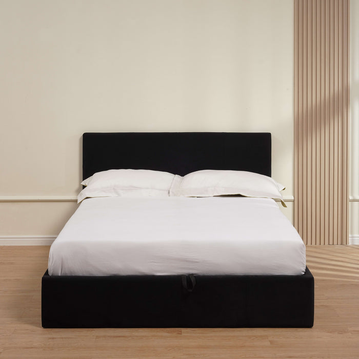 LIT COFFRE BASTIEN VELOURS NOIR 160X200 - image 1