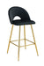 TABOURET DE BAR TEDDY PIED GOLD VELOURS NOIR - image 1