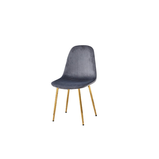 Chaise  SCANDINAVE en velours pieds Gold anthracite