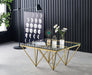 Table Basse carré GIZE verre 80x80 cm gold