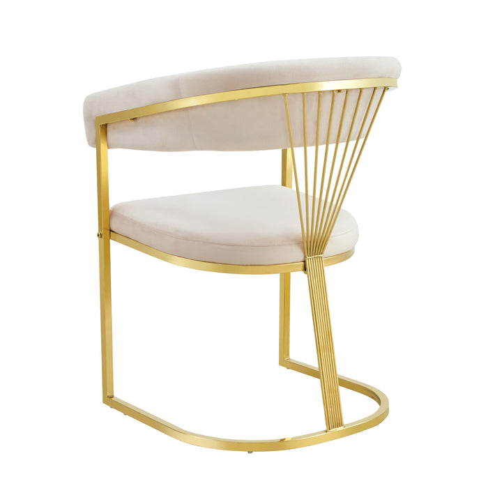 CHAISE AVEC ACCOUDOIR BRITTANY GOLD VELOURS BEIGE - image 3