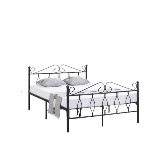 Lit 2 places JULIE 140x190 cm métal sommier inclus noir