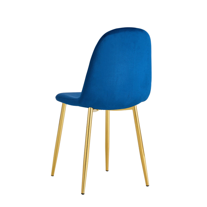 CHAISE SCANDINAVE GOLD VELOURS BLEU - image 2
