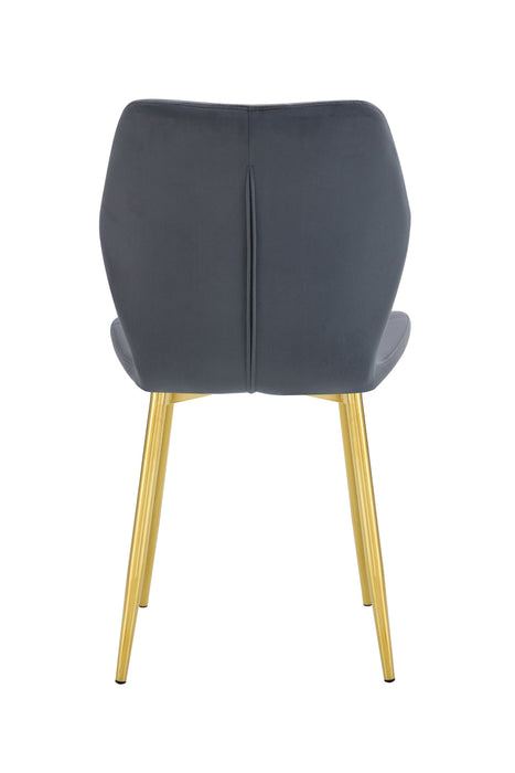 CHAISE COQUILLAGE VELOURS ANTHRACITE PIED GOLD - image 3