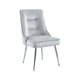 Chaise luxury ZIP en velours pieds chromés gris