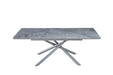 Table extensible ZEPHIR métal gris plateau Céramique Marbré gris