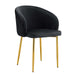CHAISE AVEC ACCOUDOIR CARLITA NOIR PIED GOLD - image 1