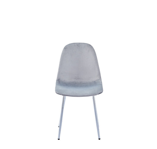 Chaise  SCANDINAVE en velours pieds chrome gris clair