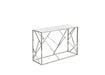 Console GEOMAG Inox Verre marbré-blanc 120x40x78 cm 