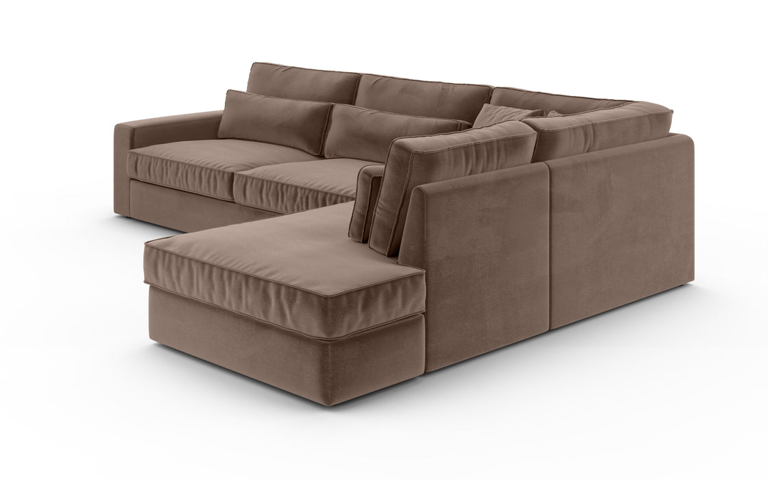 CANAPE LE BRISTOLA ANGLE DROIT VELOURS MOKA 315X230cm - image 3