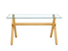 Table à manger IXE en bois plateau transparent 150 cm - image 1