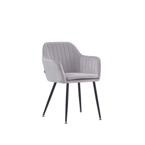 Chaise Chic KANVAS en velours pieds métal noir gris