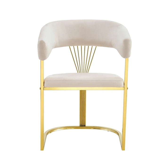 CHAISE AVEC ACCOUDOIR BRITTANY GOLD VELOURS BEIGE - image 1