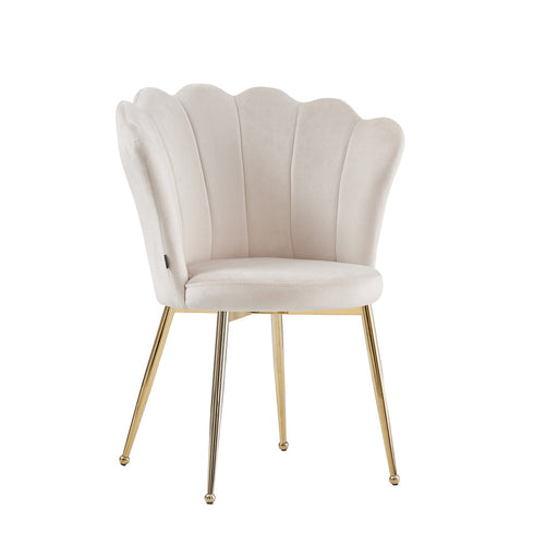 Chaise NYMPHEA pieds Gold assise Velours beige