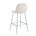 TABOURET DE BAR SCANDINAVE PIED CHROME VELOURS BEIGE - image 3