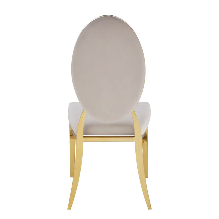 Chaise MEDAILLON capitonnées  Gold et velours moka