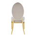 Chaise MEDAILLON capitonnées  Gold et velours moka