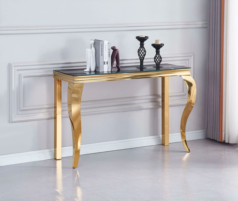 CONSOLE BAROQUE GOLD VERRE MARBRE NOIR 120X40X78 - image 4