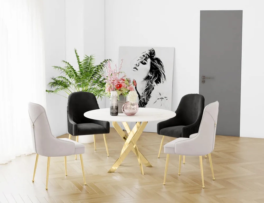 TABLE REPAS JESSICA GOLD MARBRE BLANC XXL120x75cm - image 5