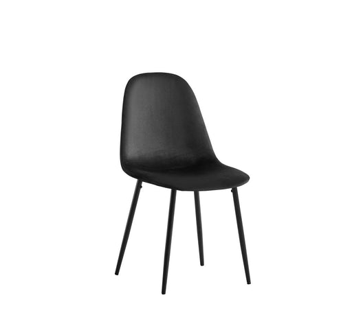 Chaise  SCANDINAVE en velours pieds métal noir noir