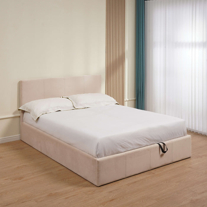 LIT COFFRE BASTIEN VELOURS BEIGE 160X200 - image 2