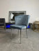 Chaise moderne DIANA chrome velours bleu