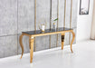 Console BAROQUE Gold plateau en verre noir 110x50x85 cm 