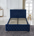 Lit 2 places 140x190 cm PRESTIGE velours  sommier inclus bleu