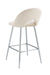 TABOURET DE BAR TEDDY PIED CHROME VELOURS BEIGE - image 3