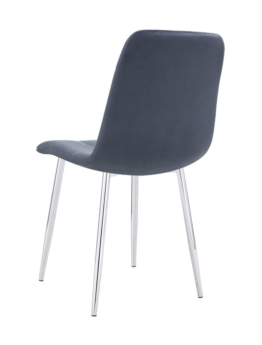 CHAISE ELISA PIED CHROME VELOURS ANTHRACITE - image 2