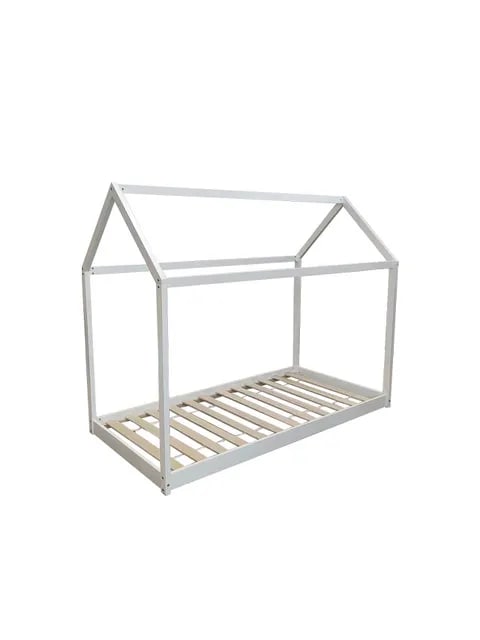 LIT CABANE EN BOIS BLANC 90x190 cm - image 1