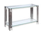 Console FLUTE Chrome plateau verre 120x40x78 cm - image 1