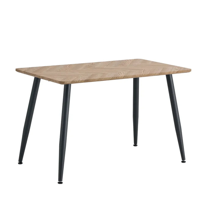 Table à manger style industriel en bois AMMO métal noir chêne