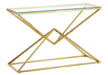 Console PYRAMID gold en verre Transparent 120x40x78 cm 