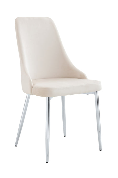 CHAISE BELIZE PIED CHROME VELOURS BEIGE - image 1
