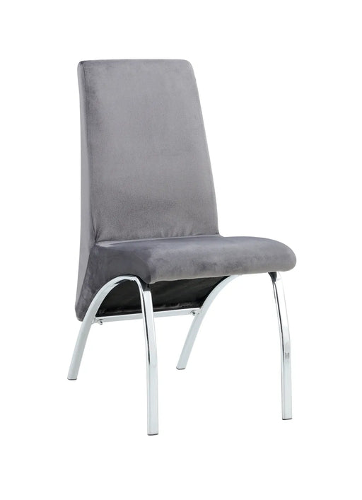 Chaise Fate chrome et velours gris