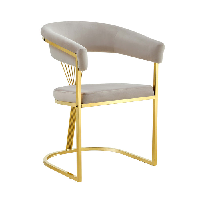 CHAISE AVEC ACCOUDOIR BRITTANY GOLD VELOURS MOKA - image 2