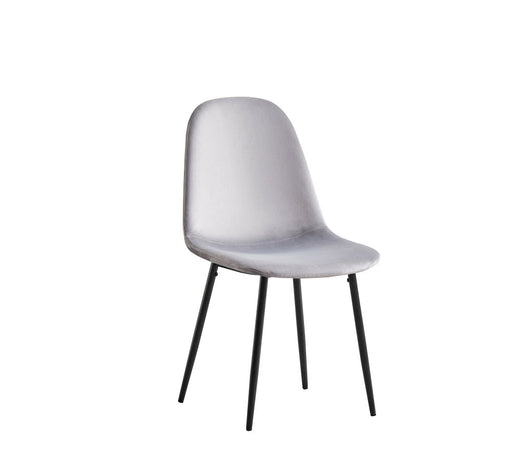 Chaise  SCANDINAVE en velours pieds métal noir gris