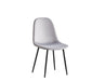 Chaise  SCANDINAVE en velours pieds métal noir gris