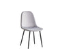 CHAISE SCANDINAVE PIED NOIR VELOURS GRIS - image 2