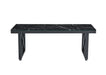 Table basse Deluxe LEVANTO structure métal noir plateau en verre 120x60 cm - image 1