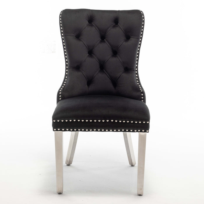 CHAISE POIGNEE RECTANGLE CHROME NOIR - image 2