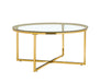 TABLE BASSE LORIE PIED GOLD TRANSPARENT 90CM - image 1