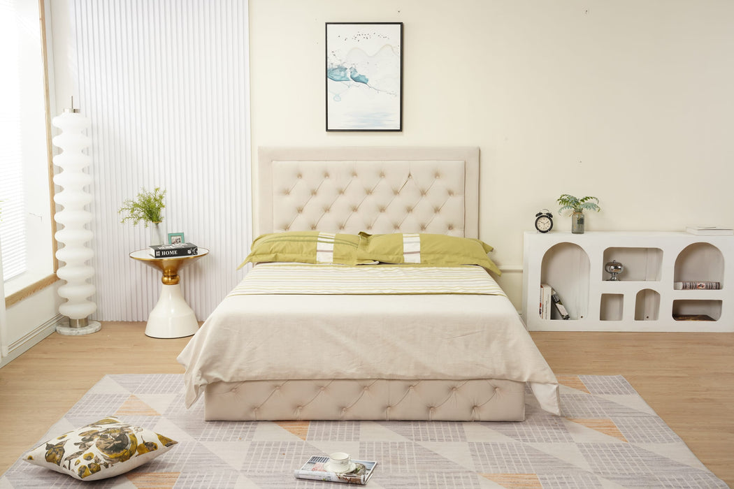 CADRE DE LIT ROMA BEIGE 160x200 CM - image 2