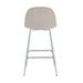 TABOURET DE BAR SCANDINAVE PIED CHROME VELOURS TAUPE - image 2