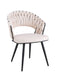 CHAISE CAROLINA PIEDS METAL NOIR VELOURS BEIGE - image 2