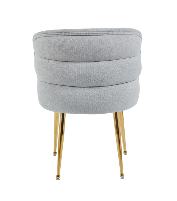 CHAISE SACHA PIEDS GOLD ASSISE GRIS TISSU EFFET LIN - image 2