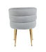 CHAISE SACHA PIEDS GOLD ASSISE GRIS TISSU EFFET LIN - image 2