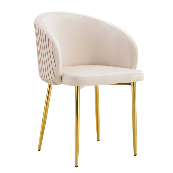 CHAISE AVEC ACCOUDOIR CARLITA BEIGE PIED GOLD - image 1