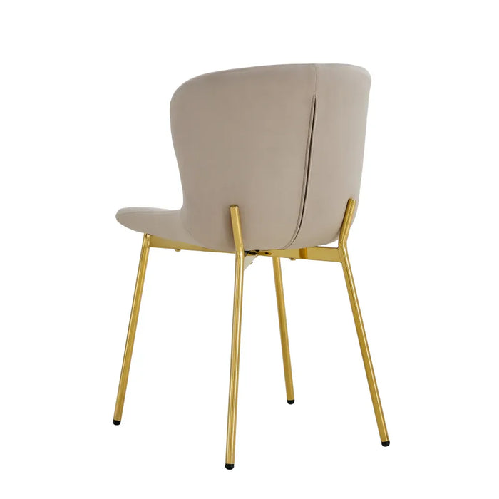 Chaise ELEN gold velours moka